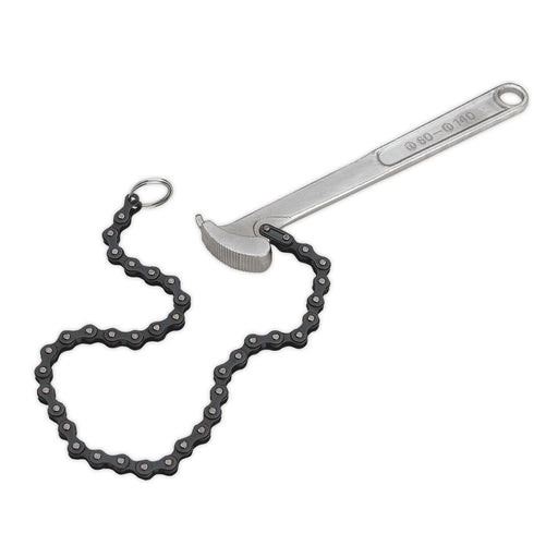 Sealey Oil Filter Chain Wrench 60-140mm Capacity AK6409 Sealey  - Dynamic Drive