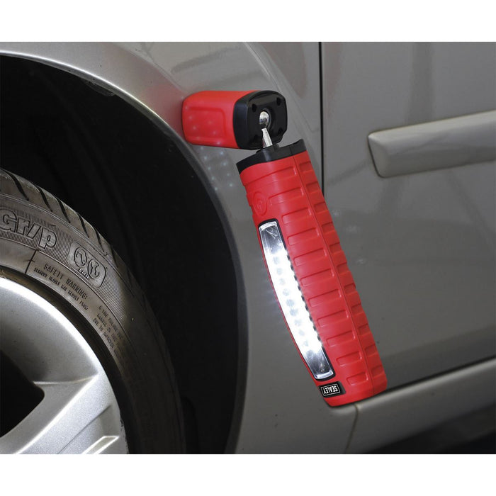 Sealey LED360R Cordless 360° 3W LED Rechargeable Inspection Lamp Red Li-ion Sealey  - Dynamic Drive