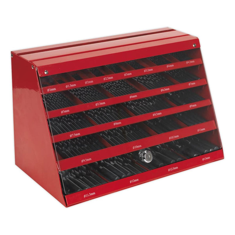 Sealey Drill Bit Counter Top Dispenser 250pc HSS Roll Forged DBRFSET Sealey - Dynamic Drive