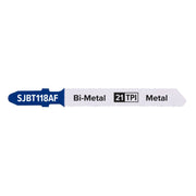 Sealey Jigsaw Blade Metal 75mm 21tpi Pack of 5 SJBT118AF Sealey - Dynamic Drive