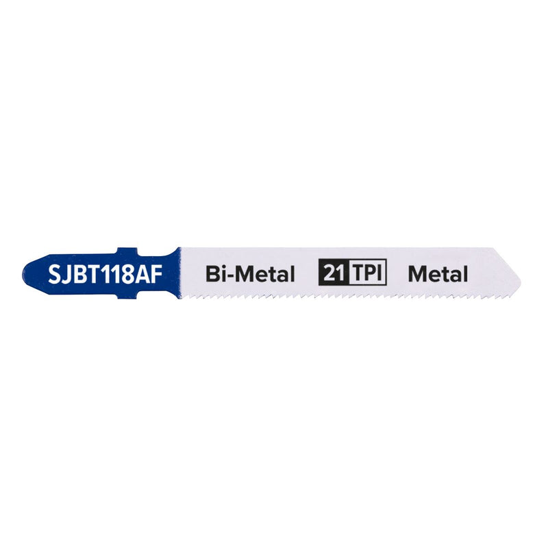 Sealey Jigsaw Blade Metal 75mm 21tpi Pack of 5 SJBT118AF Sealey - Dynamic Drive