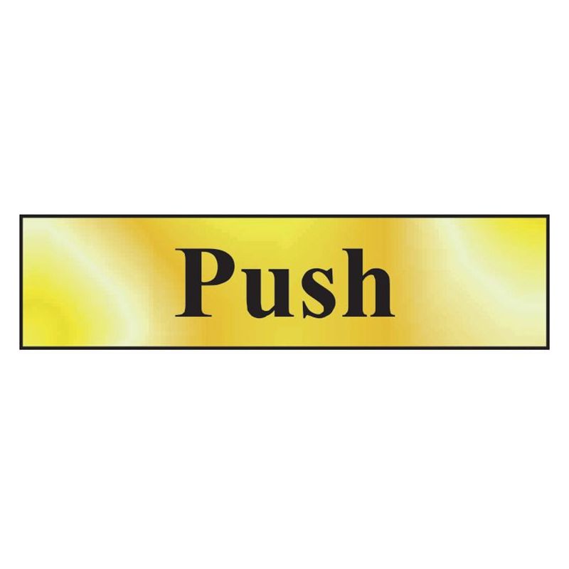 Scan Push - Polished Brass Effect 200 x 50mm Scan - Dynamic Drive