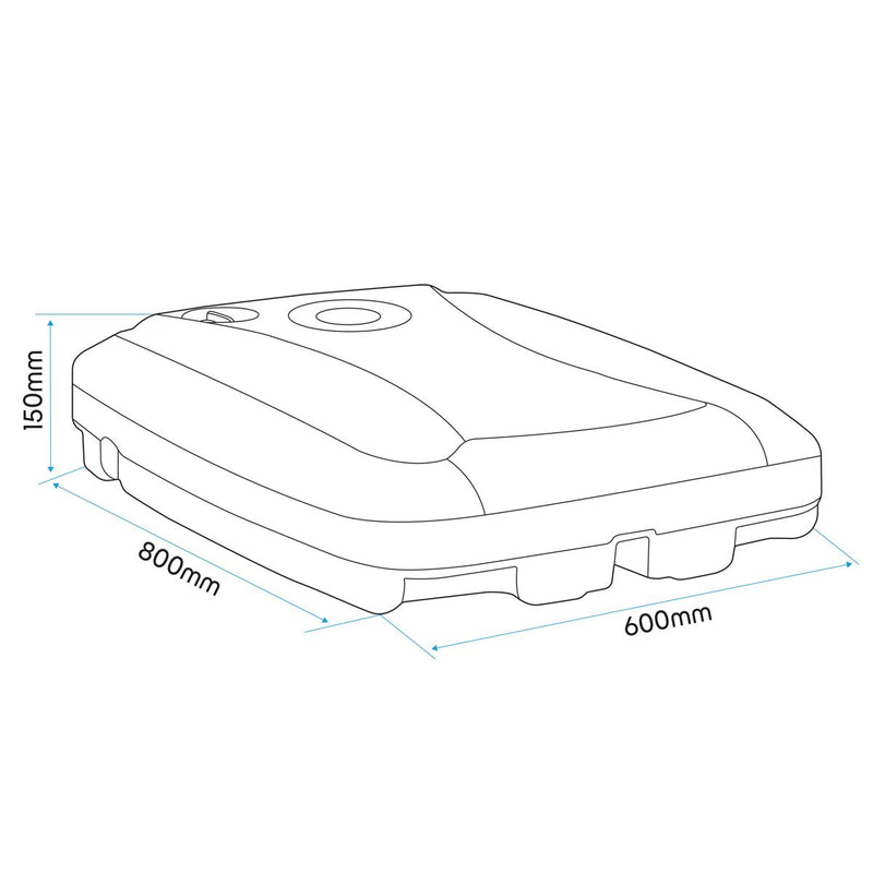 Dellonda Fillable Parasol Base with Wheels, Water/Sand Fill 60L DG266 Dellonda - Dynamic Drive