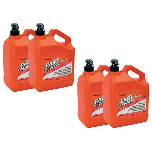 4x Fast Orange Hand Cleaner Pumice Lotion Workshop Garage Scrub 3.7 Litre Pump Permatex  - Dynamic Drive