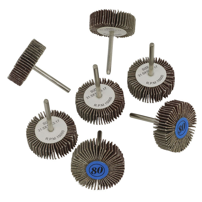 Sealey Rotary Tool Flap Wheel Set 7pc30mm RTA7FW Sealey - Dynamic Drive