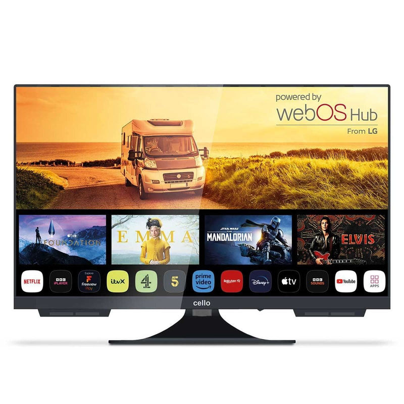 Cello 24" Smart WebOS 12V/230V Traveller TV with Perfect Pitch Cello - Dynamic Drive