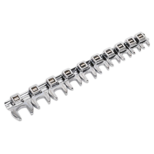Sealey 3/8" Crow Foot Spanner Set Metric 10-19mm Crow's Feet Wrench 10pc Sealey  - Dynamic Drive
