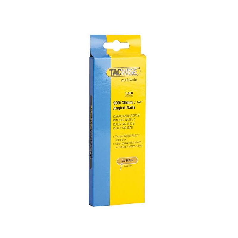 Tacwise 500 18 Gauge 30mm Angled Nails (Pack 1000) Tacwise - Dynamic Drive
