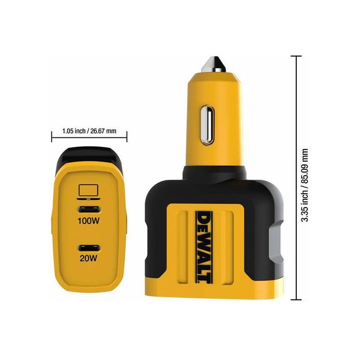 Dewalt Telecoms 2-Port PPS PD Car Charger 120W DEWALT Telecoms - Dynamic Drive