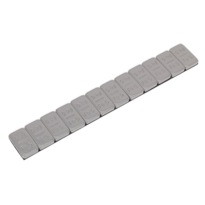 Sealey Wheel Weight 5g Adhesive Zinc Plated Steel Plastic Coated Strip of 12 Pac Sealey - Dynamic Drive
