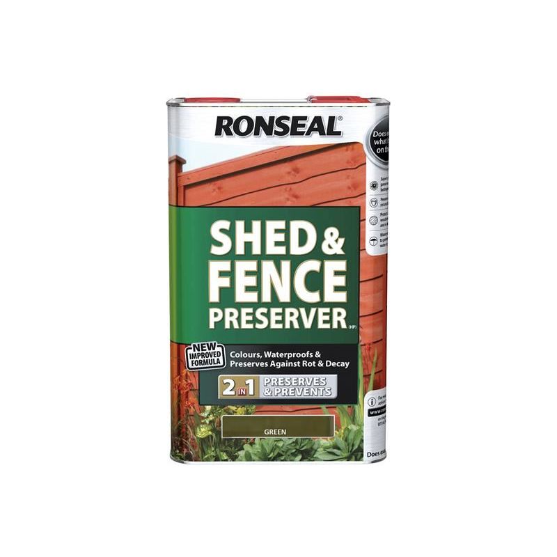 Ronseal Shed & Fence Preserver Green 5 litre Ronseal - Dynamic Drive