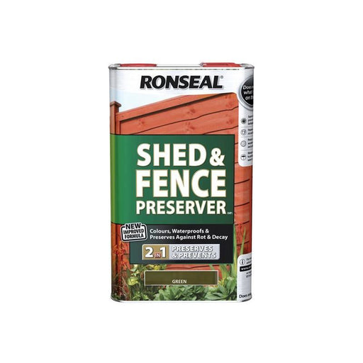 Ronseal Shed & Fence Preserver Green 5 litre Ronseal - Dynamic Drive