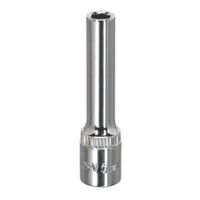 Sealey WallDrive Socket 5mm Deep 1/4"Sq Drive Fully Polished SP1405D Sealey - Dynamic Drive