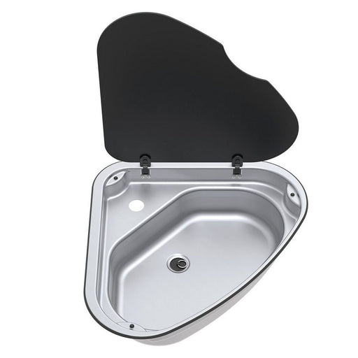 Thetford Series 33 Triangular Sink with Glass Lid, Left Hand, 480mm Thetford - Dynamic Drive