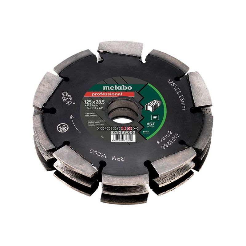 Metabo 3 Row Professional UP Universal Wall Chaser Blade 125 x 28.5 x 22.23mm Metabo - Dynamic Drive