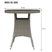 Dellonda Chester Rattan Wicker Round Outdoor Table with Tempered Glass Top Dellonda - Dynamic Drive