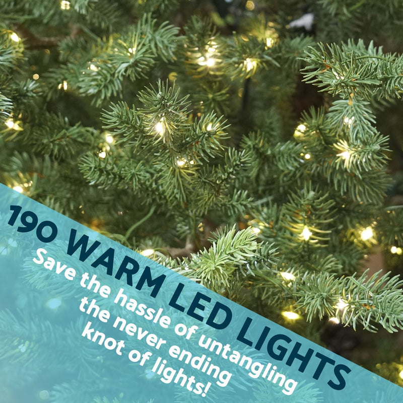 Dellonda Pre-Lit 5ft Hinged Christmas Tree with Warm White LED Lights & PE/PVC Tips Dellonda - Dynamic Drive
