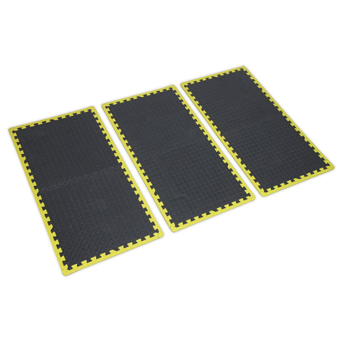 Sealey Interlocking EVA Foam Workshop Mat Set 1240 x 1825mm with Hi-Vis Edges Sealey - Dynamic Drive