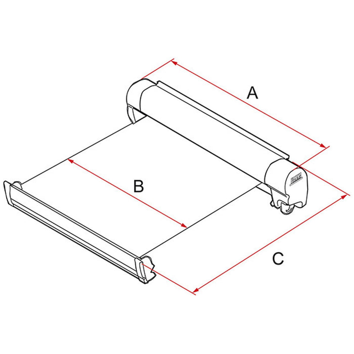 Fiamma F45 S Winch Awning Wind Out 400 Polar White Royal Blue Fabric 06280C01Q Fiamma  - Dynamic Drive