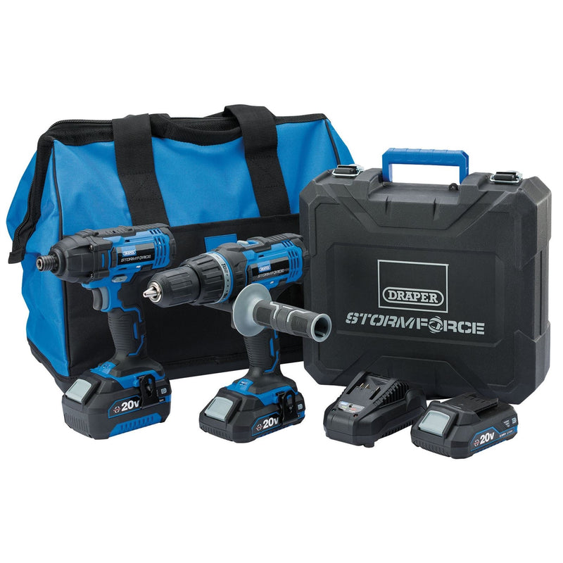 Draper Storm Force 20V Cordless Impact Kit (7 Piece) 40448 Draper - Dynamic Drive