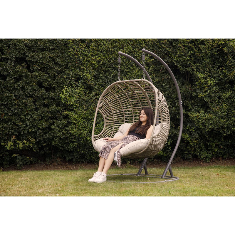 Dellonda Double Swinging Egg Chair with Cushion DG61 Dellonda - Dynamic Drive