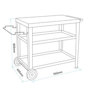 Dellonda Plancha Trolley with Utensil Holder - Stainless Steel Top Dellonda - Dynamic Drive