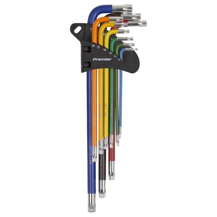 Sealey TRX-Star* Key Set 9pc Colour-Coded Extra-Long AK7194 Sealey - Dynamic Drive