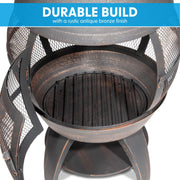 Dellonda Deluxe 360 Chiminea/Fire Pit - Antique Bronze Finish Dellonda  - Dynamic Drive