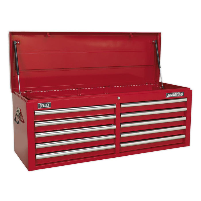 Sealey Topchest 10 Drawer with Ball-Bearing Slides Red AP5210T Sealey - Dynamic Drive