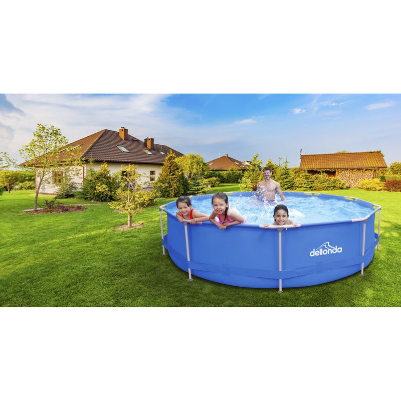 Dellonda Steel Frame Round Swimming Pool & Filter Pump 12ft - Blue DL20 Dellonda - Dynamic Drive