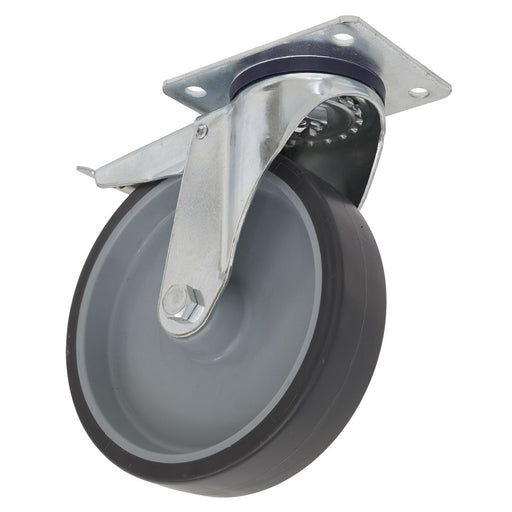 Sealey Medium-Duty Thermoplastic Swivel Castor Wheel with Total Lock100mm Trade Sealey - Dynamic Drive