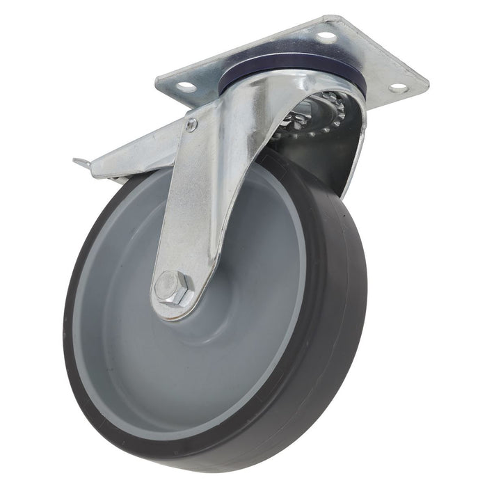 Sealey Medium-Duty Thermoplastic Swivel Castor Wheel with Total Lock100mm Trade Sealey - Dynamic Drive