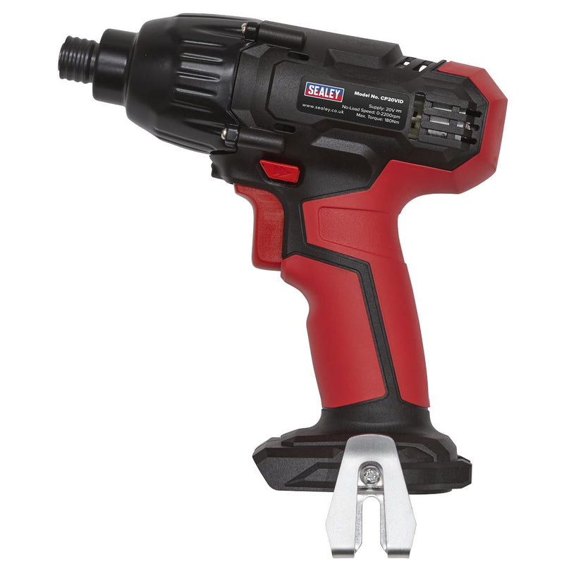 Sealey Impact Driver 20V SV20 Series 1/4"Hex Drive 180Nm Body Only CP20VID Sealey - Dynamic Drive