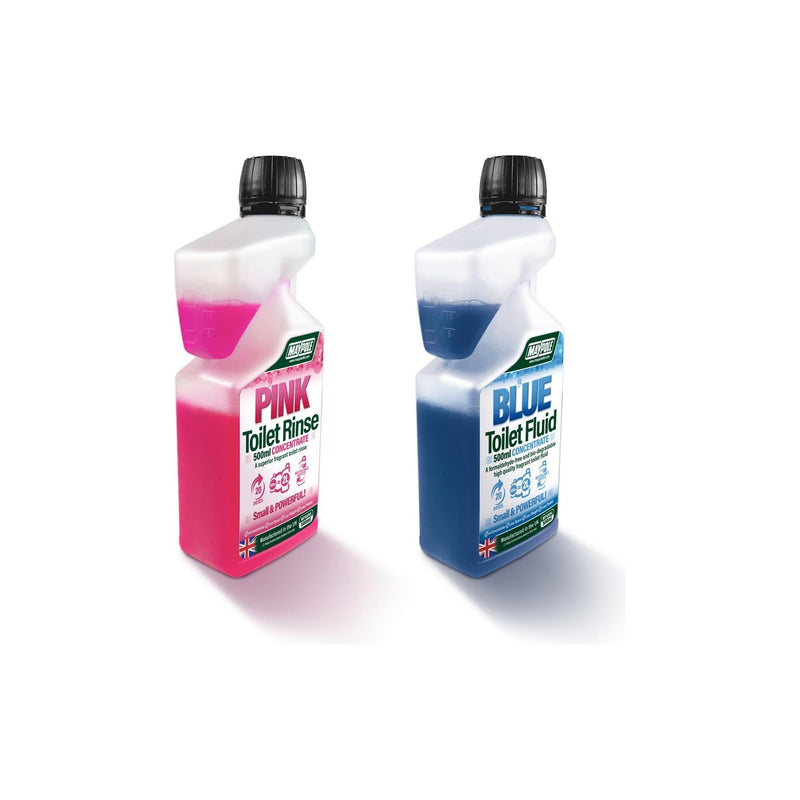 Maypole Twin Pack Toilet Fluid & Rinse Concentrate Caravan Camping Makes 4L Maypole  - Dynamic Drive