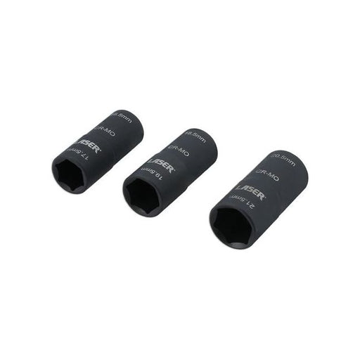 Laser Double Ended Damaged Wheel Nut Socket Set 3pc 8214 Laser - Dynamic Drive