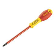 Stanley® Hand Tools FatMax® VDE Insulated Screwdriver Pozidriv Tip PZ2 x 125mm STANLEY® Hand Tools - Dynamic Drive