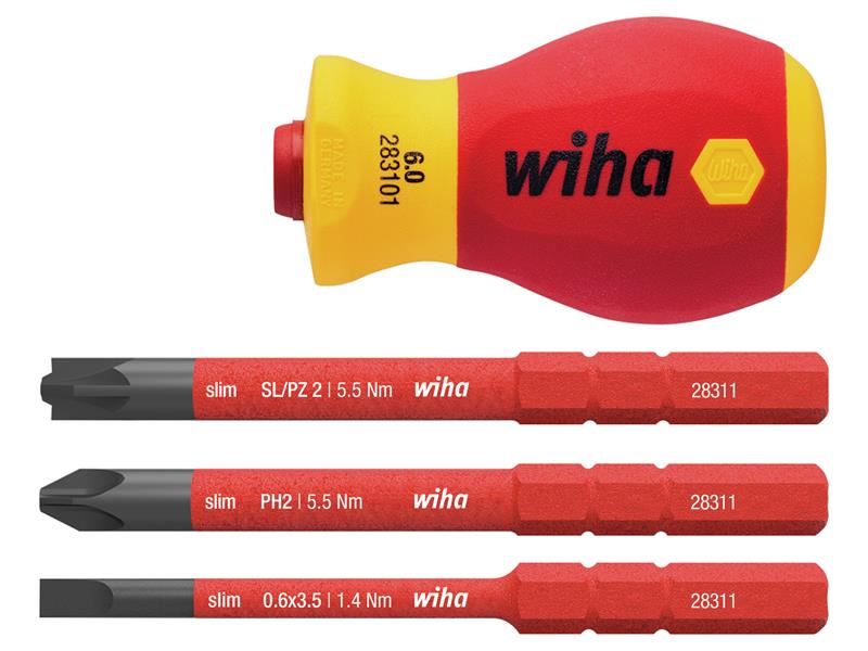 Wiha SoftFinish® electric slimVario Stubby Screwdriver Set, 4 Piece Wiha - Dynamic Drive