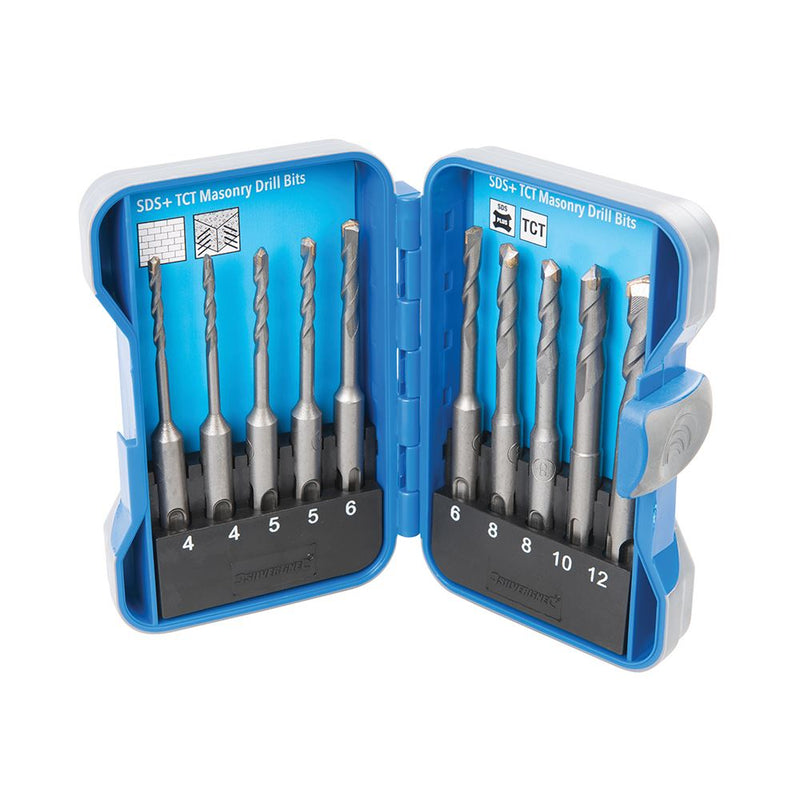 Silverline SDS Plus TCT Masonry Drill Bit Set 10pce 4 - 12mm Silverline - Dynamic Drive
