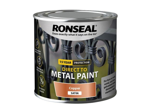 Ronseal Direct to Metal Paint Copper Satin 250ml Ronseal - Dynamic Drive