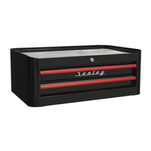 Sealey Mid-Box 2 Drawer Retro Style - Black/Red Anodised Draw Pulls AP28102BR Sealey  - Dynamic Drive