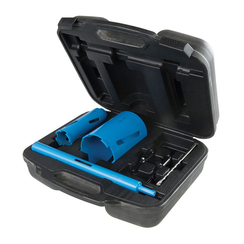 Silverline Diamond Core Drill Kit 3-Core 7pce 28, 52 & 107mm 868543 Silverline  - Dynamic Drive