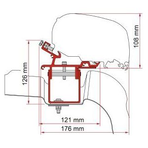Fiamma F80/F65 Adapter Kit Vw Crafter L3 H3 No Rail Right Hand 98655Z058 Fiamma - Dynamic Drive