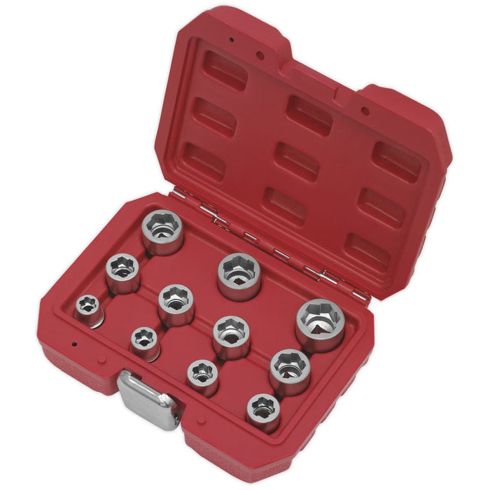 Sealey Bolt Extractor Socket Set 11pc 3/8"Sq Drive Metric AK7281 Sealey - Dynamic Drive