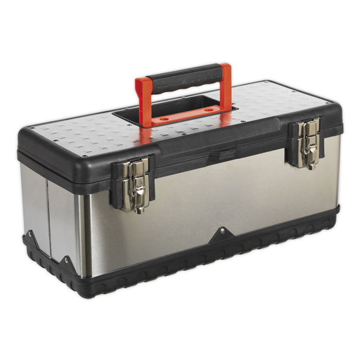 Sealey Stainless Steel Toolbox 505mm with Tote Tray Sealey  - Dynamic Drive