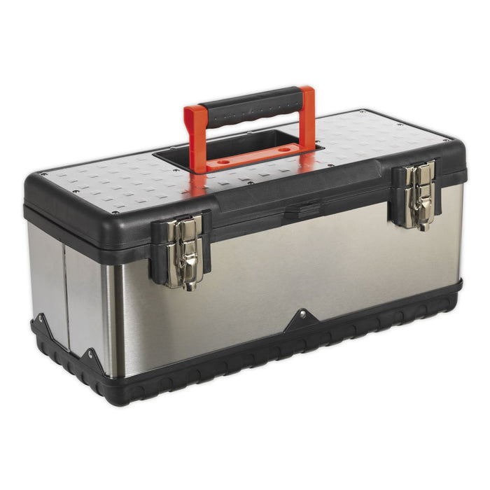 Sealey Stainless Steel Toolbox 505mm with Tote Tray Sealey  - Dynamic Drive