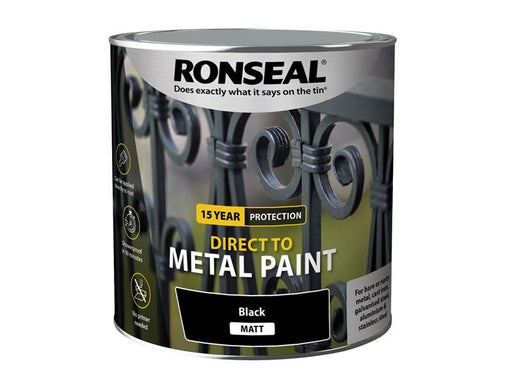 Ronseal Direct to Metal Paint Black Matt 2.5 litre Ronseal - Dynamic Drive