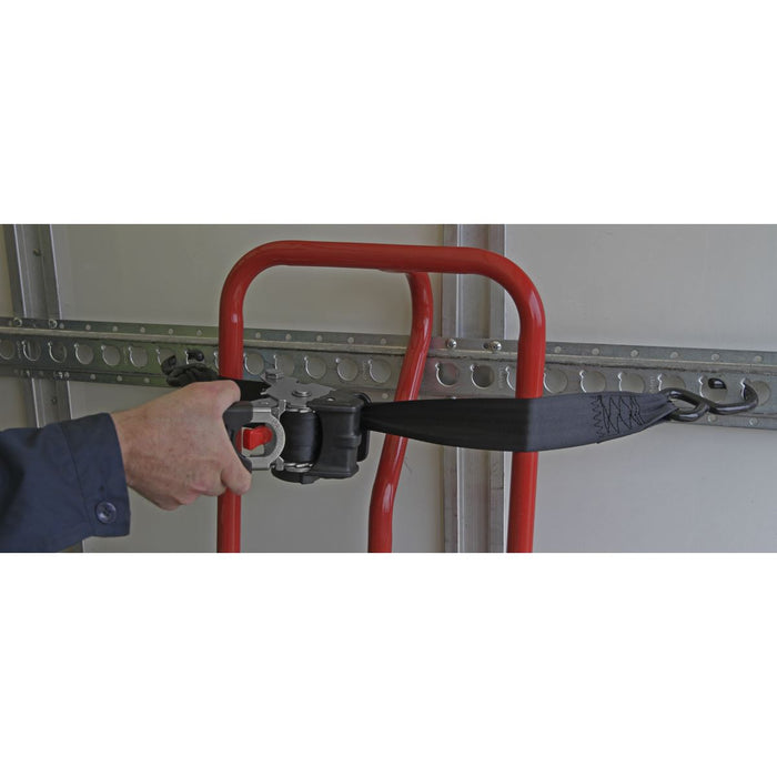Sealey ATD50301 1500kg Auto Retractable Ratchet Tie Down Strap 50mm x 3m + Hooks Sealey  - Dynamic Drive
