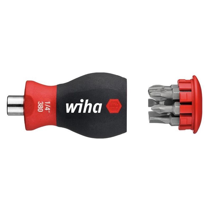Wiha Magnetic SoftFinish® Stubby Screwdriver with Bit Magazine (SL, PH) Wiha - Dynamic Drive