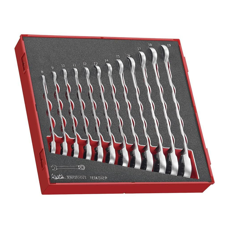 Teng Tools Ratcheting Combination Spanner Set R FOAM2 12 Pieces Teng Tools - Dynamic Drive