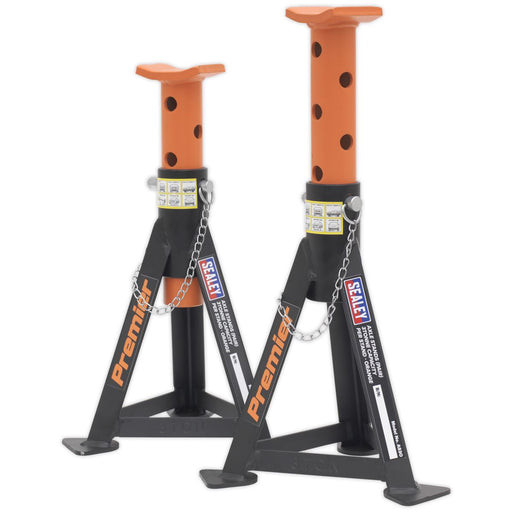 Sealey Axle Stands (Pair) 3tonne Capacity per Stand Orange AS3O Sealey  - Dynamic Drive